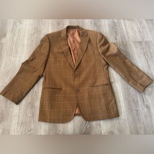 Vintage MANTONI Mens Brown Italian Wool Blazer Size 40R